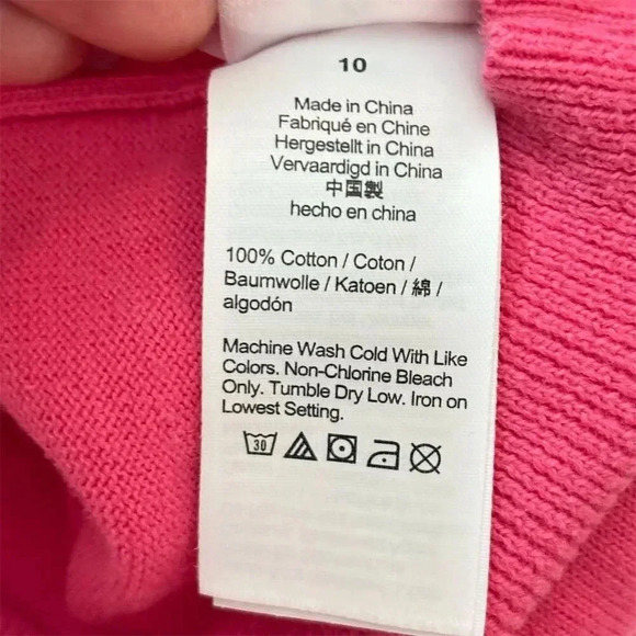 Crewcuts Girls' Pink Cotton Cardigan Sweater Size 10 Long Sleeve - Picture 7 of 9